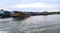 ship crossing the river in the afternoon