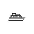 Ship and Cruise line icon, navigation