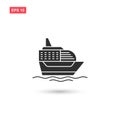 Ship cruise liner icon vector isolated 8