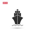 Ship cruise liner icon vector isolated 4