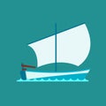 Ship cruiser boat sea symbol vessel travel industry vector sailboats cruise set of marine icon Royalty Free Stock Photo