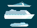 Ship cruiser boat sea symbol vessel travel industry vector sailboats cruise set of marine icon