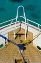 Ship deck with blue rope and yellow rope Royalty Free Stock Photo