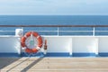 Ship deck, buoy and sea horizon