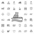 Ship deliverer icon. Universal set of cargo logistic for website design and development, app development