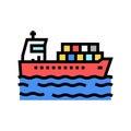 ship delivery containers color icon vector illustration