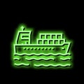 ship delivery containers neon glow icon illustration