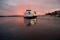 Ship departure from harbor