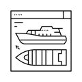 ship design concept marine line icon vector illustration