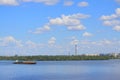 Ship on Dnieper river in Dnepropetrovsk Royalty Free Stock Photo