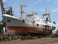 Ship in the dock, Astrakhan, Russia Royalty Free Stock Photo