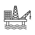 ship drilling Vector Icon which can easily modify or edit
