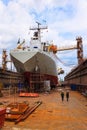 A ship in a dry dock