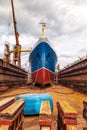 Ship in dry dock Royalty Free Stock Photo