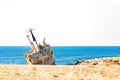 The ship Edro III lying stranded off the coast of Cyprus Royalty Free Stock Photo