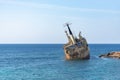 The ship Edro III lying stranded off the coast of Cyprus Royalty Free Stock Photo