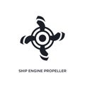 ship engine propeller isolated icon. simple element illustration from nautical concept icons. ship engine propeller editable logo