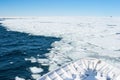 Ship entering pack ice