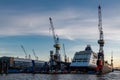 the ship europa 2 in dry dock Royalty Free Stock Photo