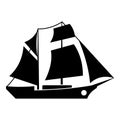 Ship excursion icon, simple black style