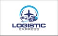 Ship express delivery company logo design