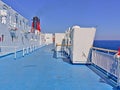 Ship ferry deck and red funnel during sail Royalty Free Stock Photo