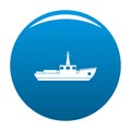 Ship fishing icon blue