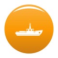 Ship fishing icon orange