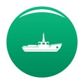 Ship fishing icon vector green