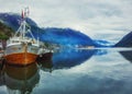 Ship in the fjord, Norway