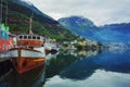 Ship in the fjord, Norway