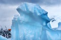 Ship Floating Blue Iceberg Paradise Bay Skintorp Cove Antarctica Royalty Free Stock Photo