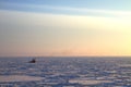 Ship in frozen sea Royalty Free Stock Photo