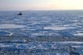 Ship in frozen sea Royalty Free Stock Photo