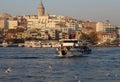 Ship on Golden Horn with Galata tower, Istanbul