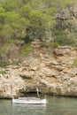 Ship in the harbor of Cala Figuera Royalty Free Stock Photo