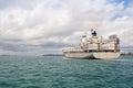 Ship in Hauraki Gulf Royalty Free Stock Photo