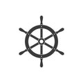 Ship helm icon isolated. Yacht steering wheel