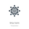 Ship helm icon vector. Trendy flat ship helm icon from transport aytan collection isolated on white background. Vector Royalty Free Stock Photo