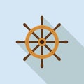 Ship helm. Yacht steering wheel in flat style