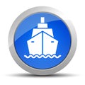 Ship icon blue round button illustration Royalty Free Stock Photo