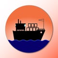 Ship icon. Cargo delivery concept, Marine boat. Transportation sign. Vector image. Royalty Free Stock Photo