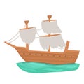 Ship icon cartoon vector. Old shipwreck Royalty Free Stock Photo