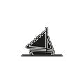 ship icon, cruise ship - vector boat illustration, sea travel symbol Royalty Free Stock Photo