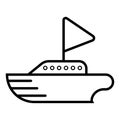 Ship icon. Cruise, tour, delivery concept, Marine boat