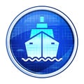 Ship icon futuristic blue round button vector illustration