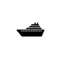 Ship icon vector. Cruise ship symbol icon Royalty Free Stock Photo