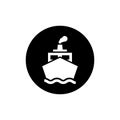Ship icon vector. Shipping illustration sign. Sea port symbol or logo. Freight transportation mark. Royalty Free Stock Photo