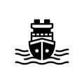 Black solid icon for Ship, vessel and marine Royalty Free Stock Photo