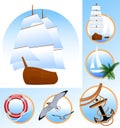 Ship icons Royalty Free Stock Photo